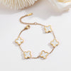 18K Gold Plated Clover Bracelet for Women Van Cleef White Flower Bracelet Lucky